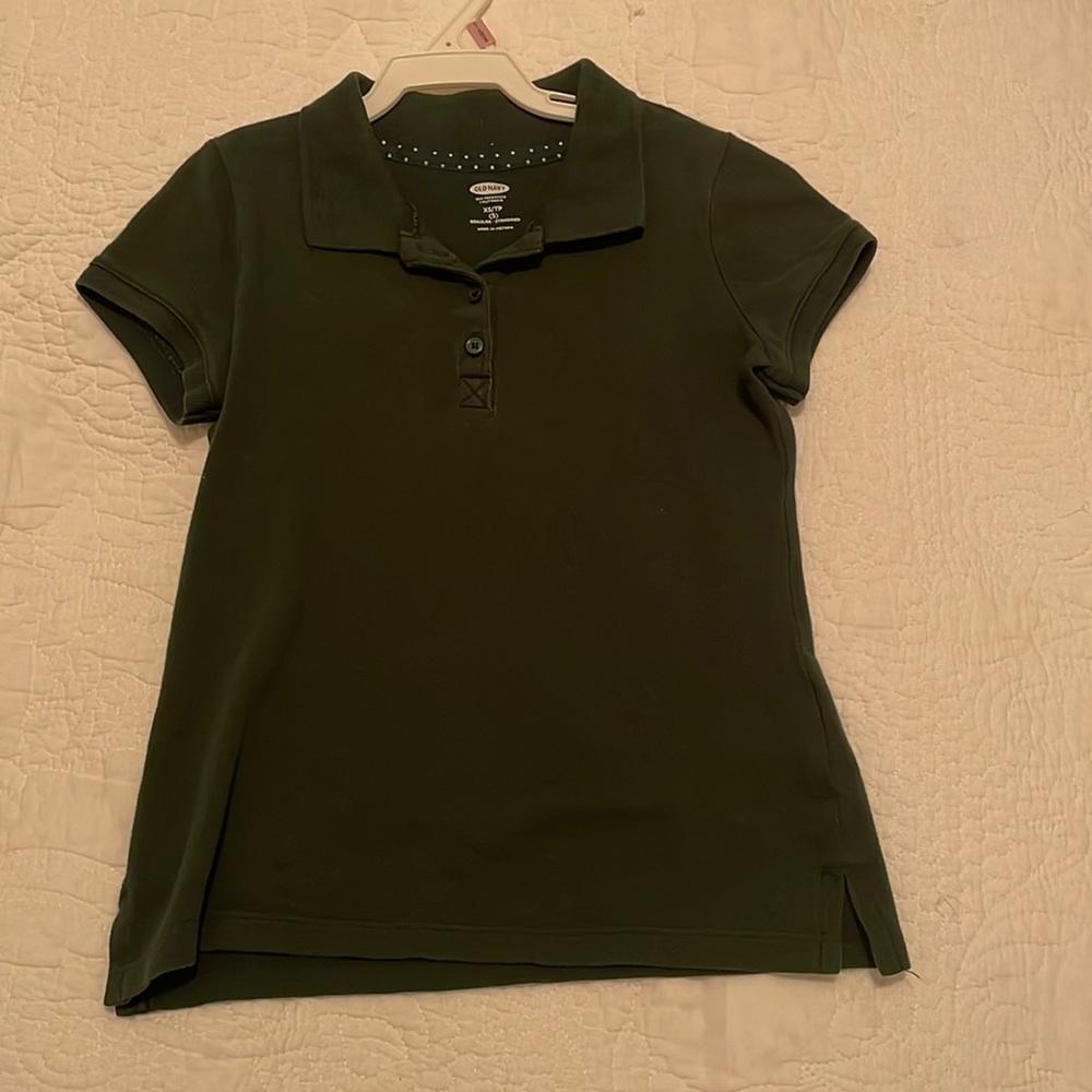 Old navy hunter green uniform polo shirt XS 5 EUC